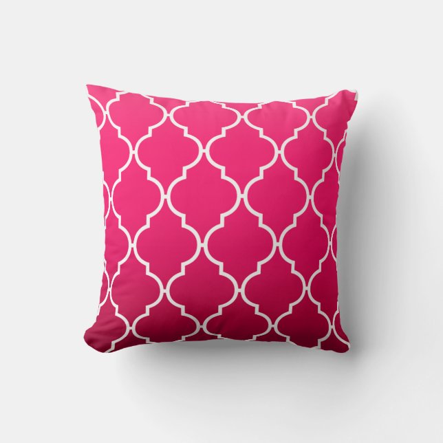 Almofada Quatrefoil Ombre Geométrico| Fuschia (Frente)