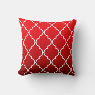 Almofada Quatrefoil Ombre Geométrico vermelho