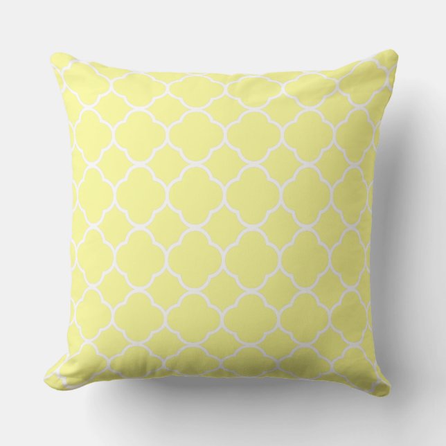 Almofada Quatrefoil Pastel Yellow Home Decor Trendy (Frente)