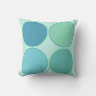 Almofada Quatro círculos azul-teal ciano e verde-mar em men