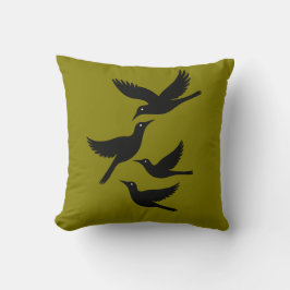 Almofada Quatro Pássaros Chamando De Corte Do Século De Méd
