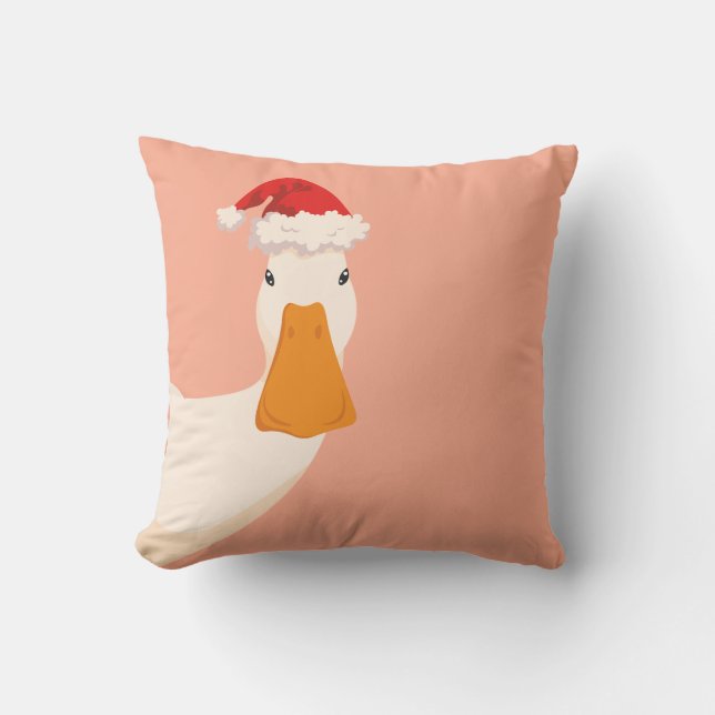 Almofada Que desenho engraçado de natal Pato simples e boni (Frente)