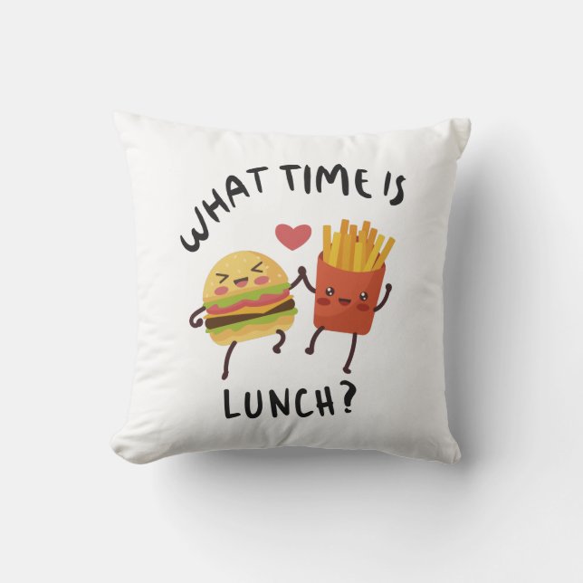 Almofada Que horas é o almoço (Frente)