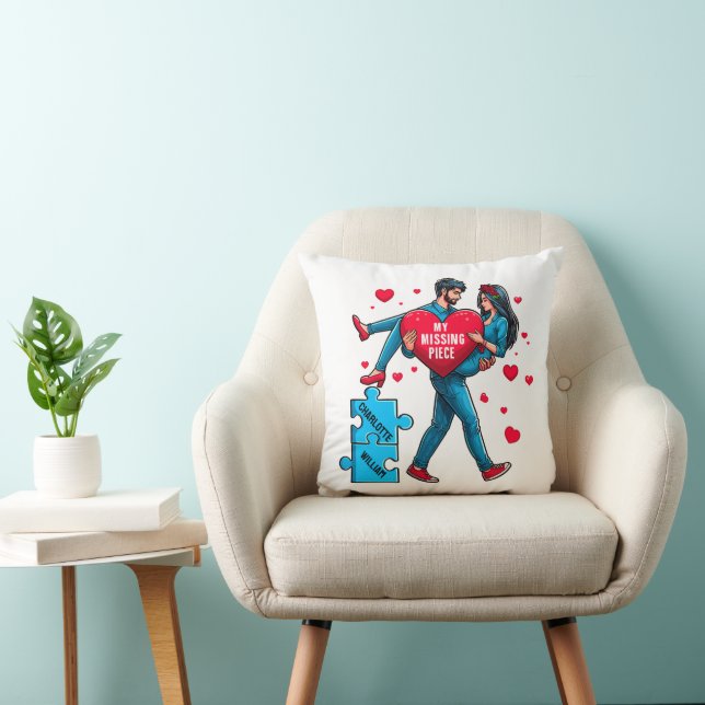Almofada Quebra-cabeça de Amor Personalizado - Minha Peça A (Cadeira)