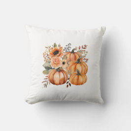 Almofada Queda Ação de Graças Boho aquarela Pumpkin Florals