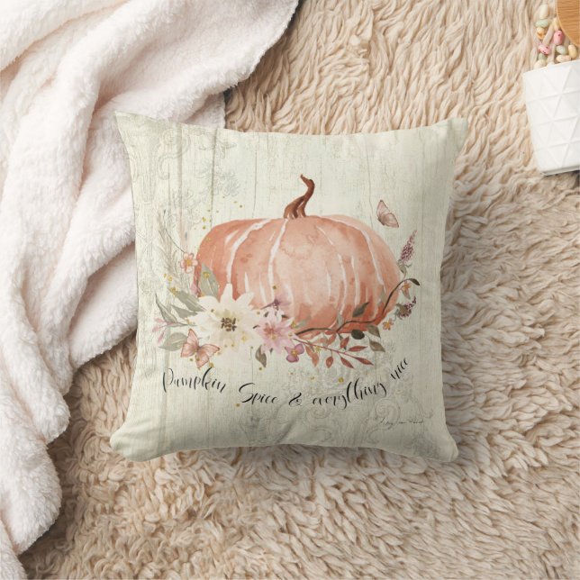 Almofada Queda De Autumn Pumpkin Spice Tudo Belo Floral T (Cobertor)