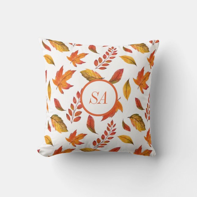 Almofada Queda em casa Decor Autumn Deixa o Mapeador Laranj (Frente)