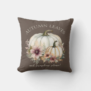Almofada Queda Pumpkin Cor-de-rosa Floral Autumn Leaf Water