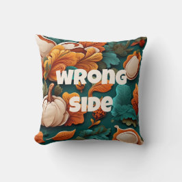 Almofada Queda verde decorativa do lado errado