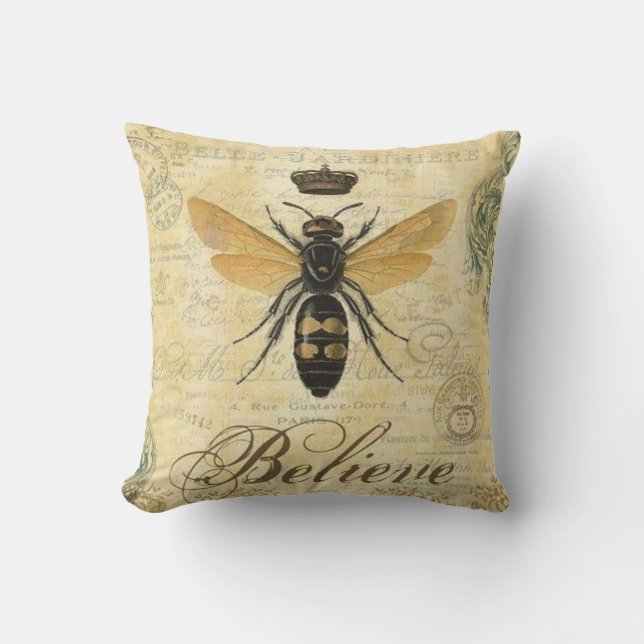 Almofada Queen Bee - Acredite no Travesseiro decorativo (Frente)