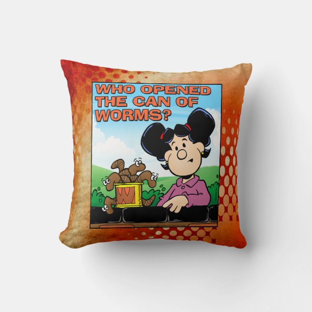 Almofada Quem abriu a lata dos vermes (Frente)