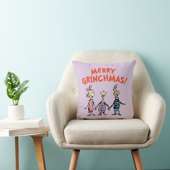 Almofada Quem Está de Mãos Dadas Feliz Grinchmas (Cadeira)