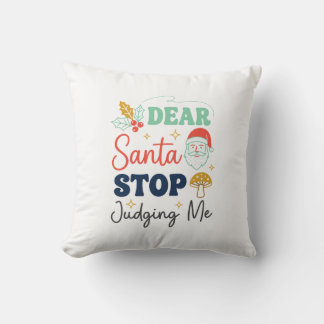 Almofada Querido Papai Noel Pare de Me Julgar Natal Cogumel