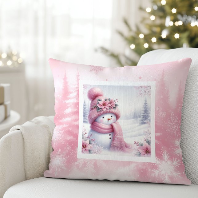 Almofada Querido Travesseiro de Natal Floresta de Inverno R (Darling Pinkmas Winter Forest Pillow Kids Decor)