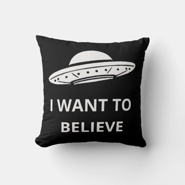 Almofada Quero Acreditar, Retro De Filme 90, OVNI Alienígen (Frente)