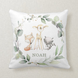 Almofada Quic Woodland Animal Greenery Baby Nursery