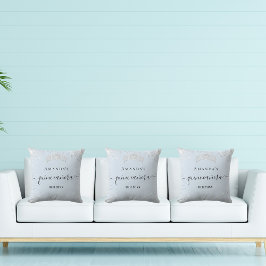 Almofada Quinceanera baby blue prata glitter tiara name