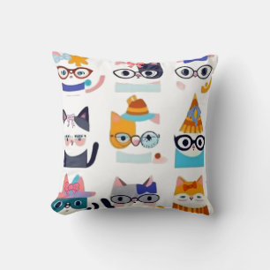 Almofada Quirky Cat Whimsic Feline Art para Cat Lovers