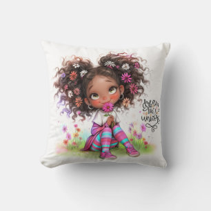 Almofada Quirky Girl Sonha Como Um Travesseiro decorativo D
