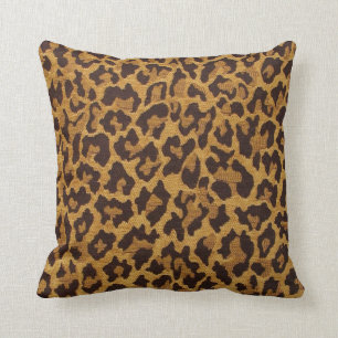 Almofada RAB Rockabilly Leopard Print Brown Dourado