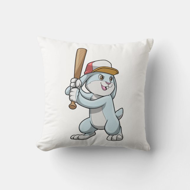 Almofada Rabbit at Baseball with Baseball bat (Frente)