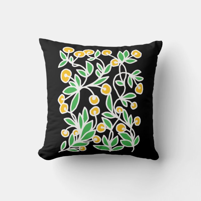 Almofada Rabisco amarelo e verde (Frente)