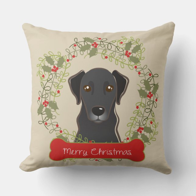 Almofada Raça do cão do Feliz Natal (Frente)