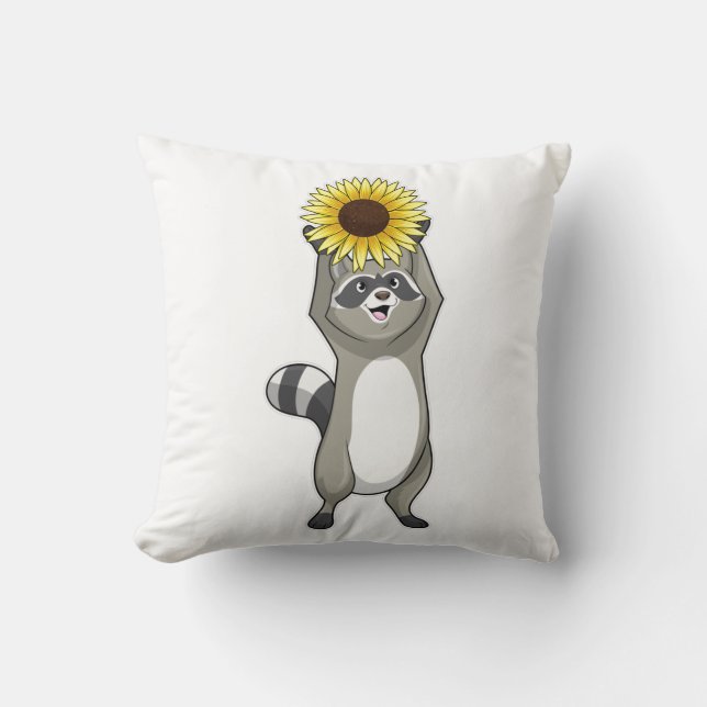Almofada Racoon with Sunflower (Frente)