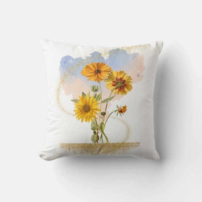 Almofada Radiância do ouro (branca) (Frente)