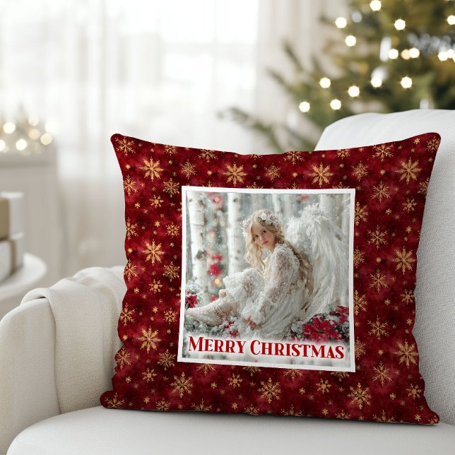 Almofada Radiant Angel Poinsettia Christmas Pillow Gift (Radiant Angel Poinsettia Christmas Pillow Gift)