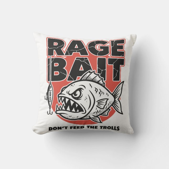 Almofada Rage Bait, Don’t Feed The Trolls (Frente)