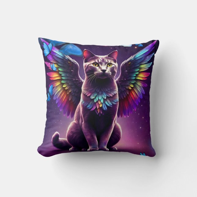 Almofada Rainbow Angel Cat (Frente)