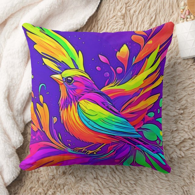 Almofada Rainbow Bird em Cartoon Land (Cobertor)