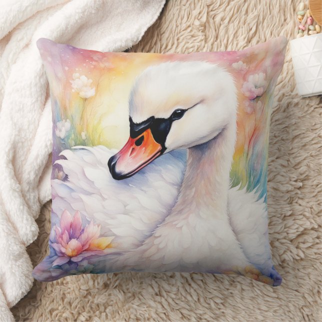 Almofada Rainbow Birds Swan 3 (Cobertor)