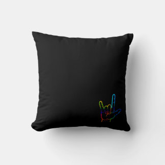 Almofada Rainbow Burst ASL I Love You Travesseiro decorativ