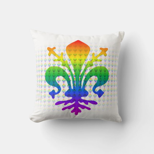 Almofada Rainbow Fleur-de-lis (Frente)