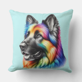 Almofada Rainbow German Shepherd Cozy Poem