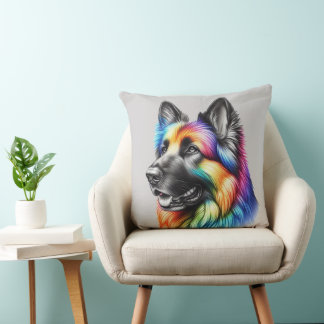 Almofada Rainbow German Shepherd Cozy Poem