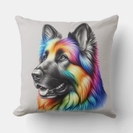 Almofada Rainbow German Shepherd Cozy Poem