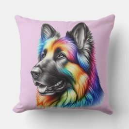 Almofada Rainbow German Shepherd Cozy Poem