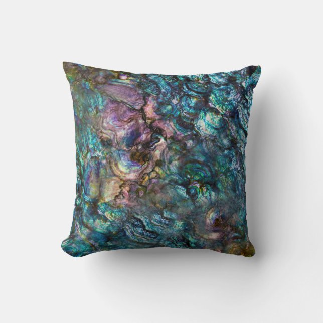 Almofada Rainbow Iridescente Sea Shell Abalone (Frente)
