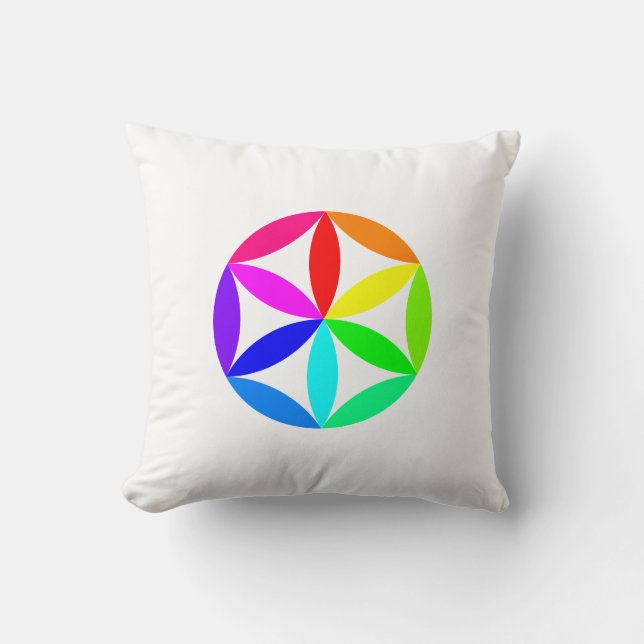 Almofada Rainbow Kaleidoscope Throw Pillow (Frente)