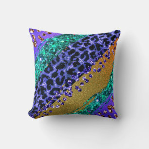 Almofada *~* Rainbow Leopard Patterno Gold Foil