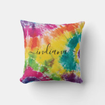 Rainbow Monograma Name Script Colorir Tie Dye