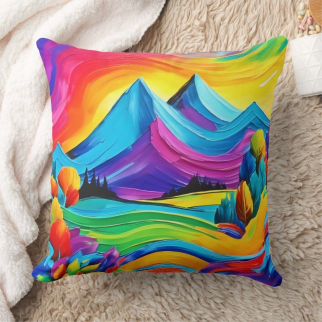 Almofada Rainbow Mountain Majestade Art (Cobertor)