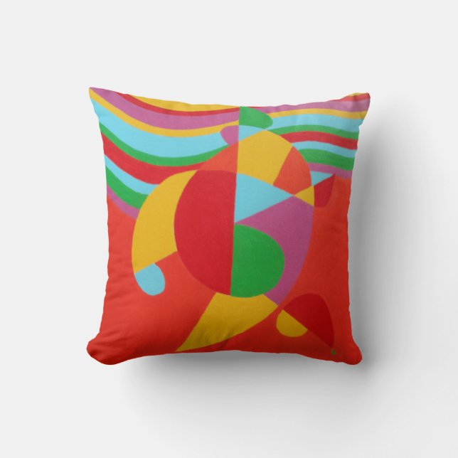 Almofada Rainbow Rush Abstract Throw Pillow (Frente)