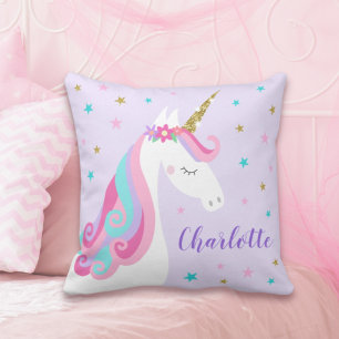 Almofada Rainbow Unicorn Mágico - Roxo
