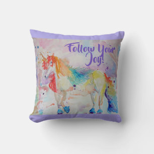 Almofada Rainbow Unicorn Watercolor Cushion