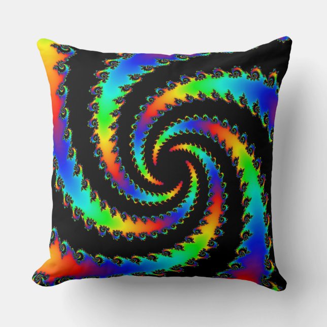 Almofada Rainbow Vortex Fractal (Frente)