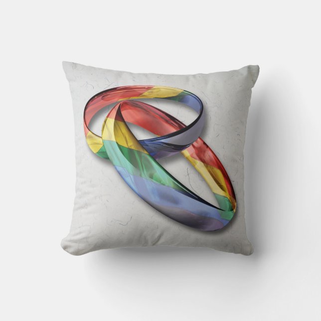 Almofada Rainbow Wedings para Igualdade de Casamento (Frente)